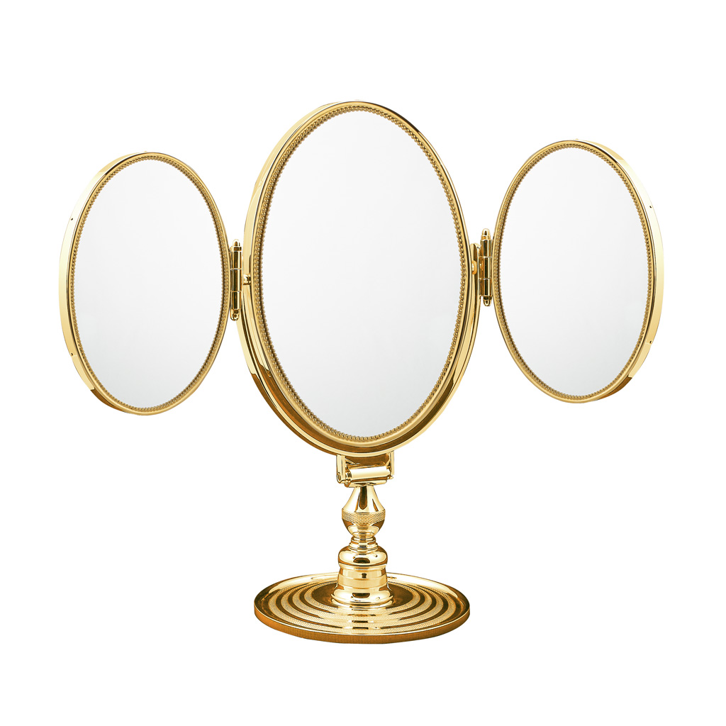 Kosmetikspiegel 3-teilig METALL | Bronze Cristal 